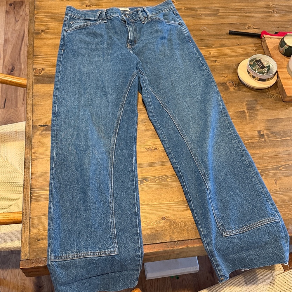 We The Free Blue Wide-Leg Jeans